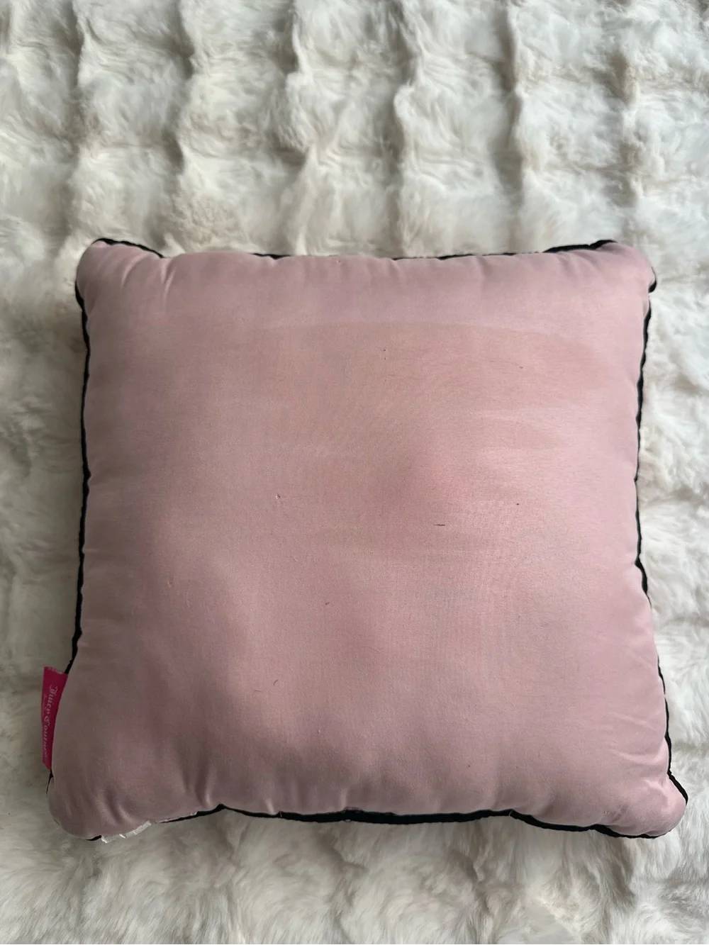 Juicy Couture Pink Pillow with Black Heart Script